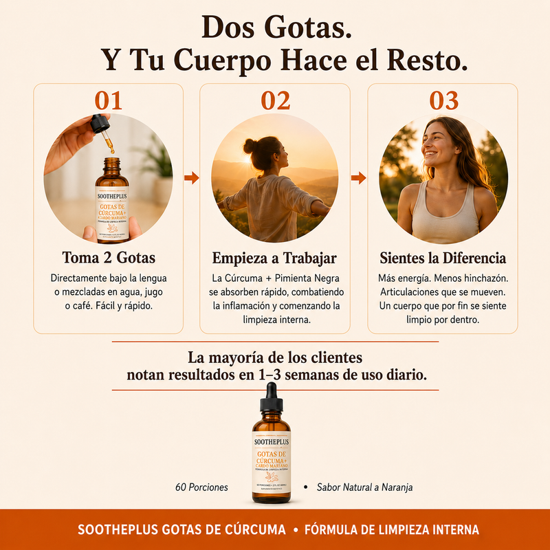 SOOTHEPLUS - GOTAS DE CÚRCUMA + CARDO MARIANO PARA LIMPIAR TU HÍGADO